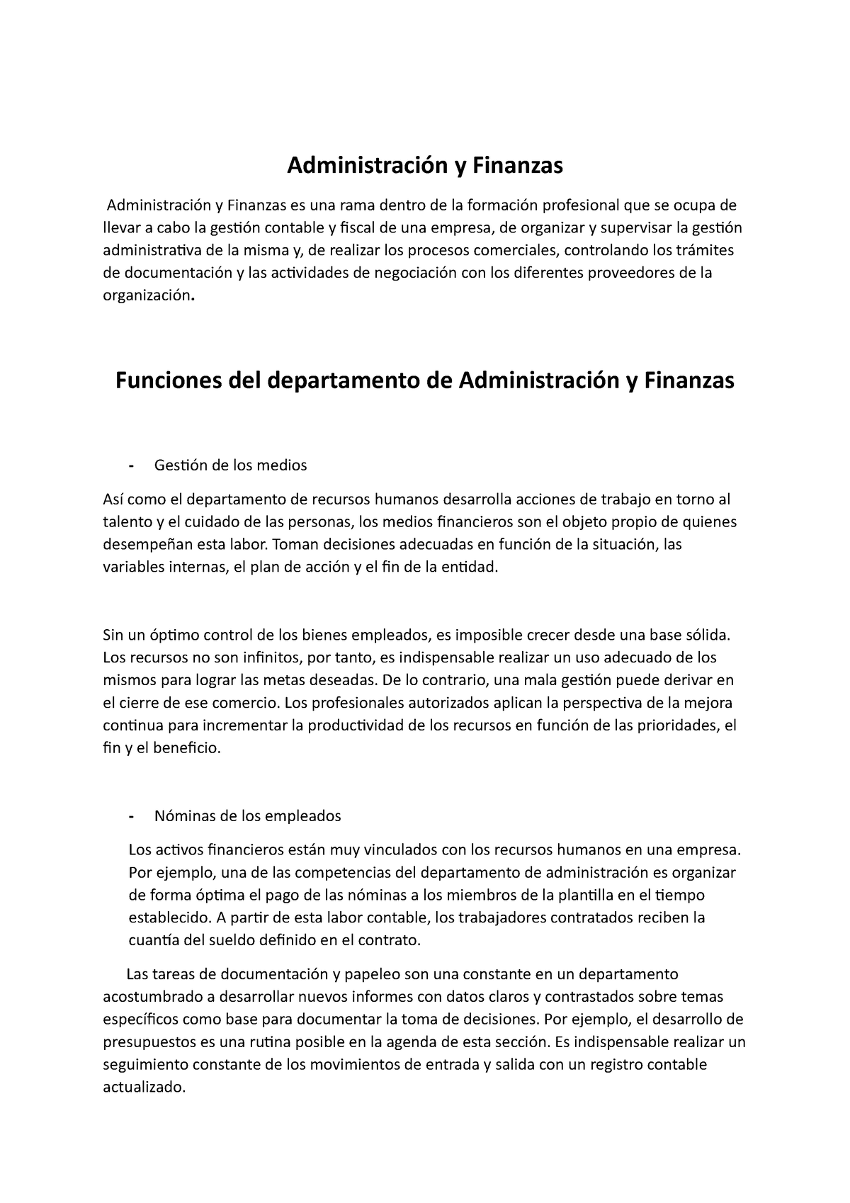 AdministraciÓn Y Finanzas Administración Y Finanzas Administración Y Finanzas Es Una Rama 4643