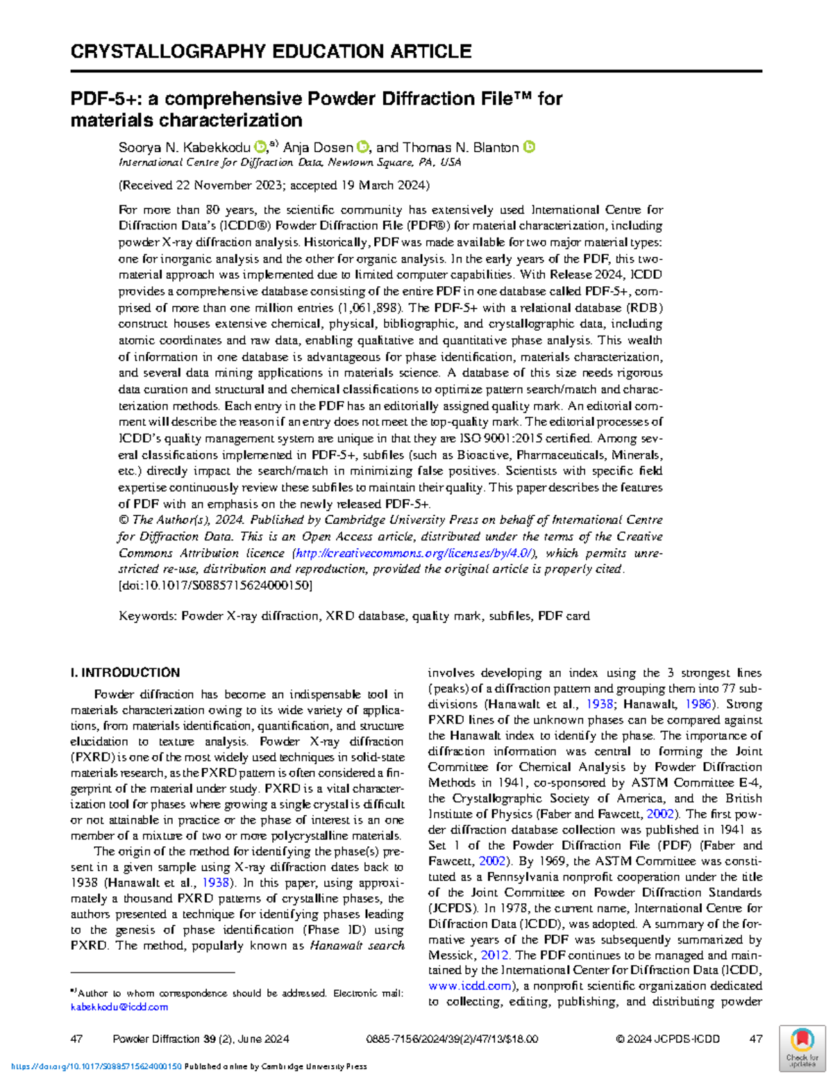 Pdf 5 a comprehensive powder diffraction filetm for materials ...