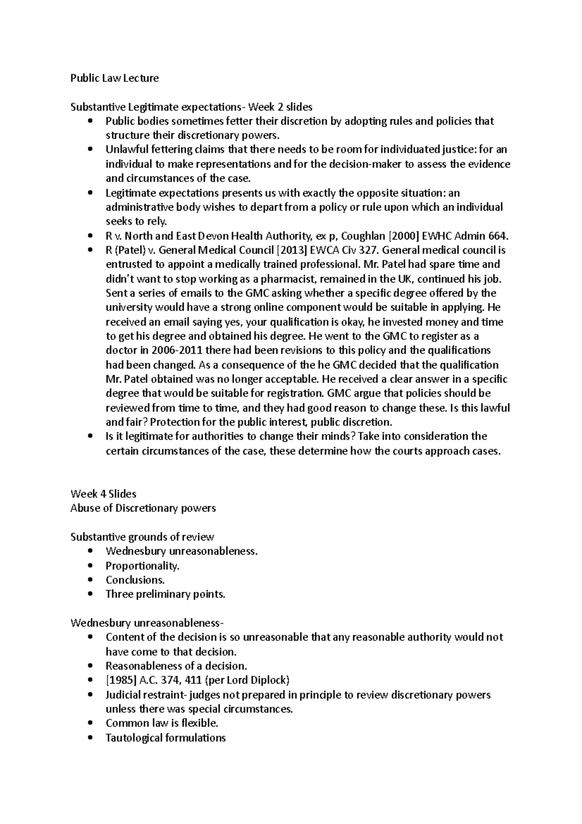 Public Law Lecture - Public Law Lecture Substantive Legitimate ...