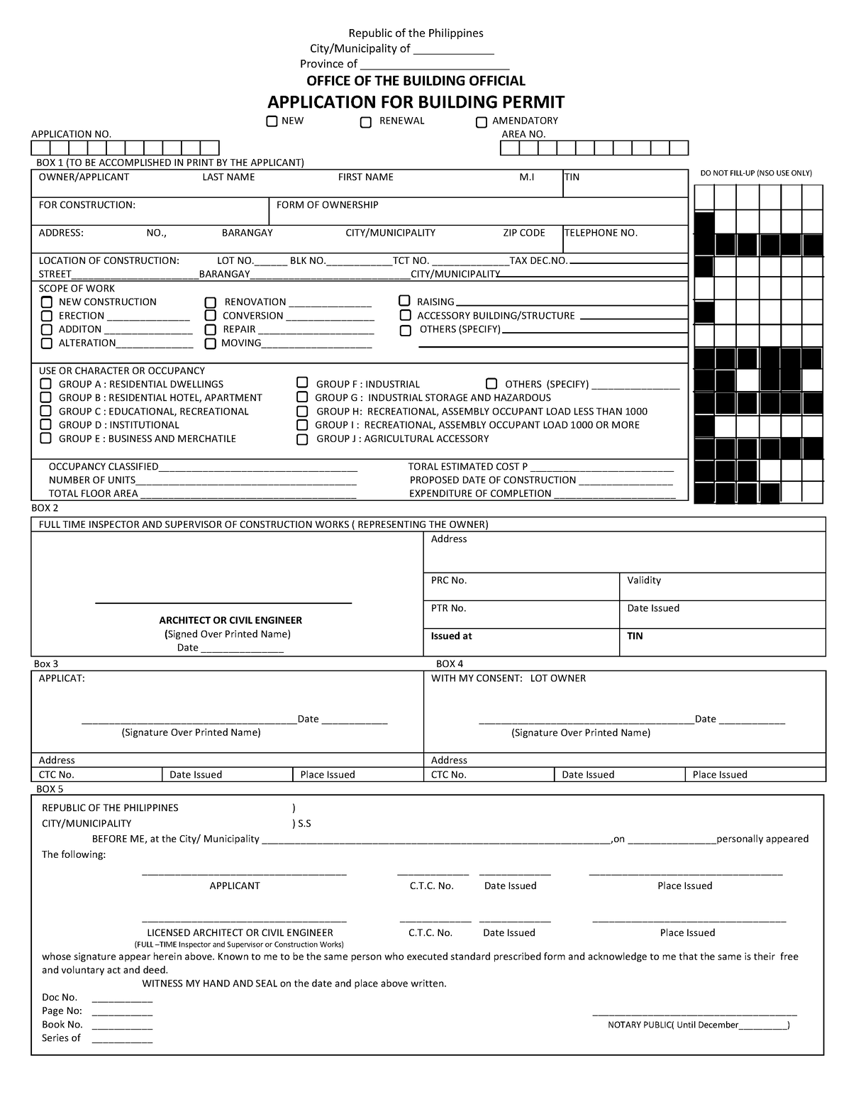 Building-Permit - SAMPLE FORM - Republic of the Philippines City ...