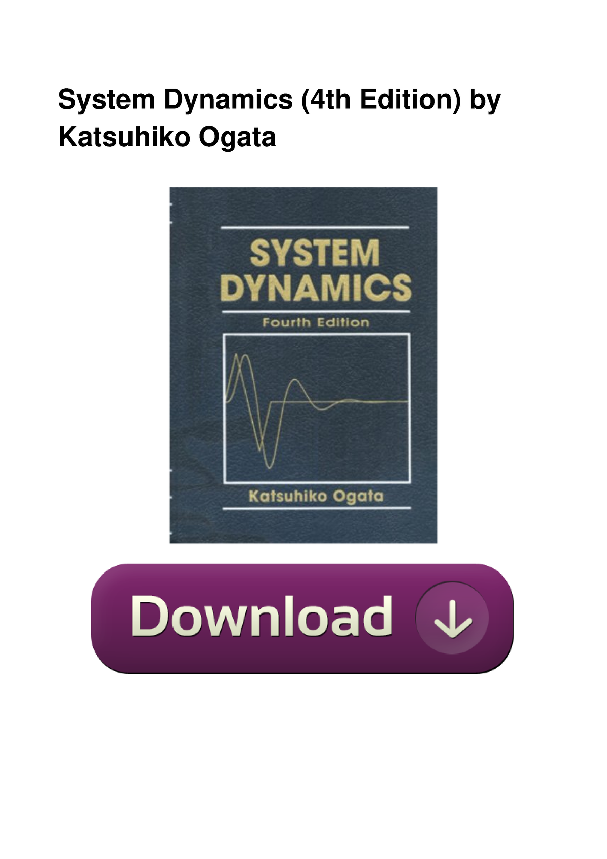 System Dynamics 4th Edition By Katsuhiko Ogata 3 Pdf Free - System ...