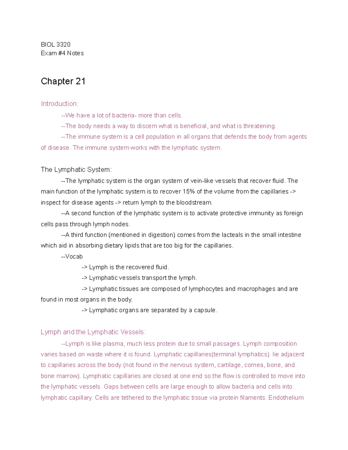 Exam 4 biol 3320 pt3 - This is a study guide for the final exam. Goes ...