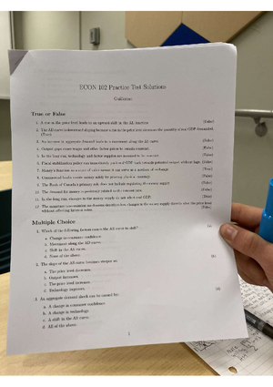 Econ 102 Notes - Chapter 4 GDP – total monetary or market value of all ...
