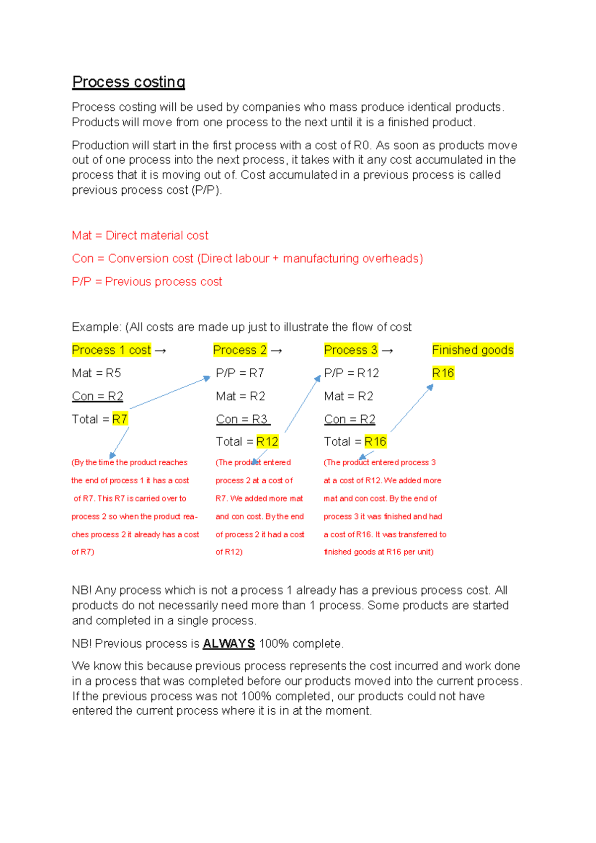 Process Costing Notes Process Costing Process Costing Will Be Used By