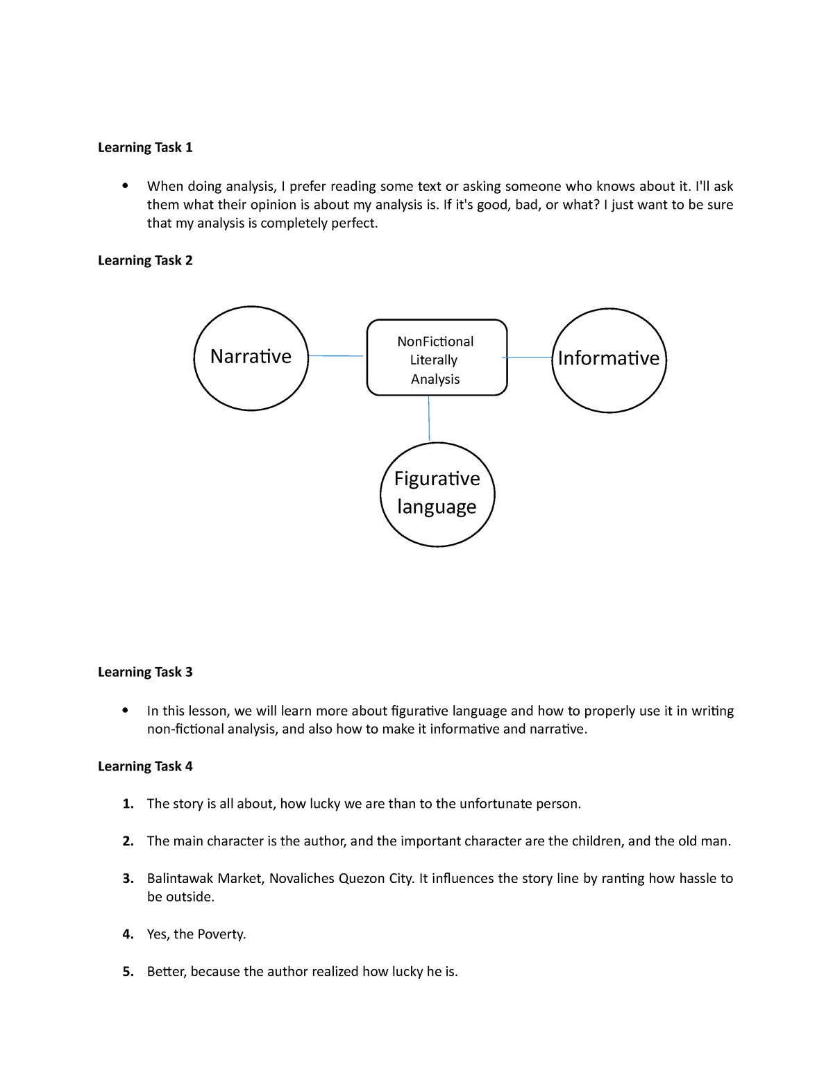 Creative Non Fiction Quarter 1 - Learning Task 1 When Doing Analysis, I ...