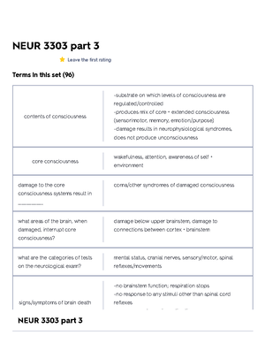 Neur 3303 part 2 notes - neur 3303 part 2 Leave teh first rating Terms ...