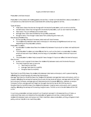 Econ 202 notes 1 - Supply and Demand notes Elasticity of Demand and ...