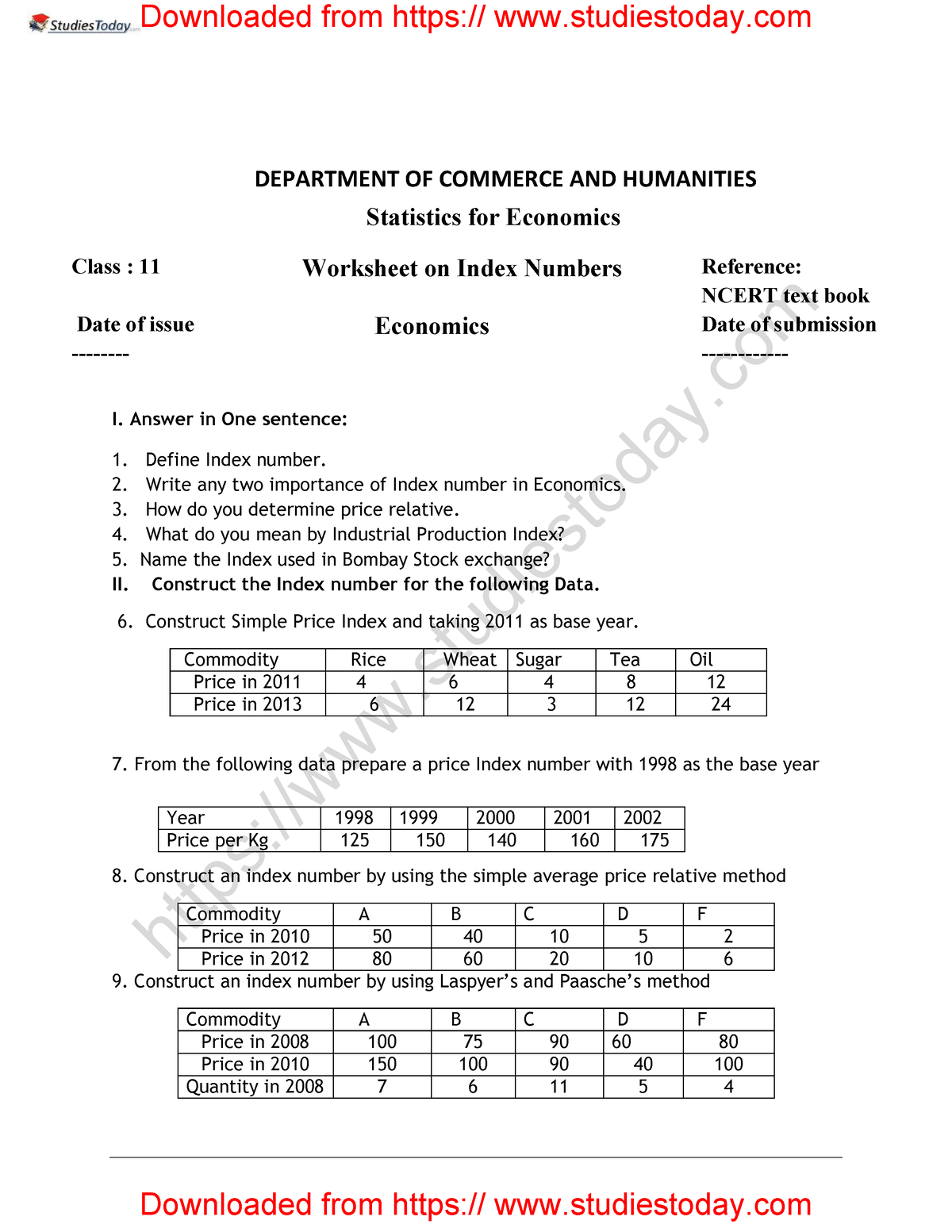 cbse-class-11-economics-index-number-worksheet-department-of-commerce-and-humanities