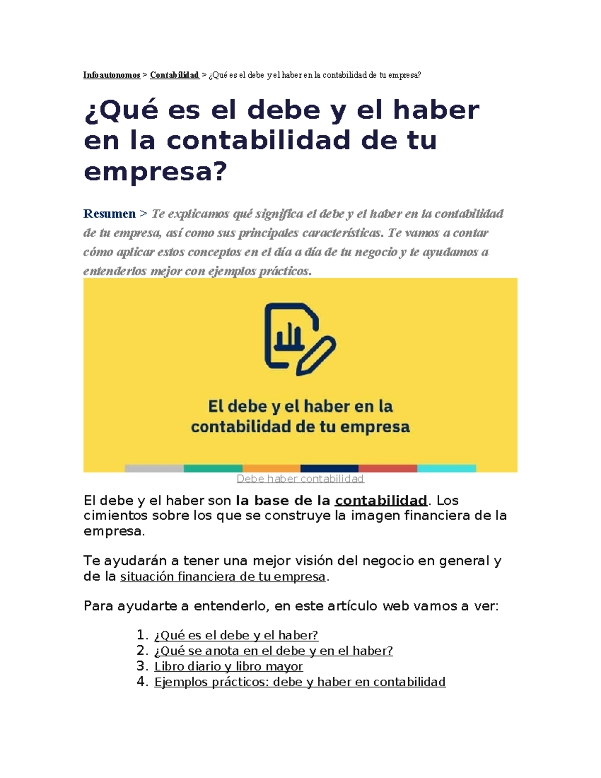 El debe y el haber - copia - Infoautonomos > Contabilidad > ¿Qué es el ...