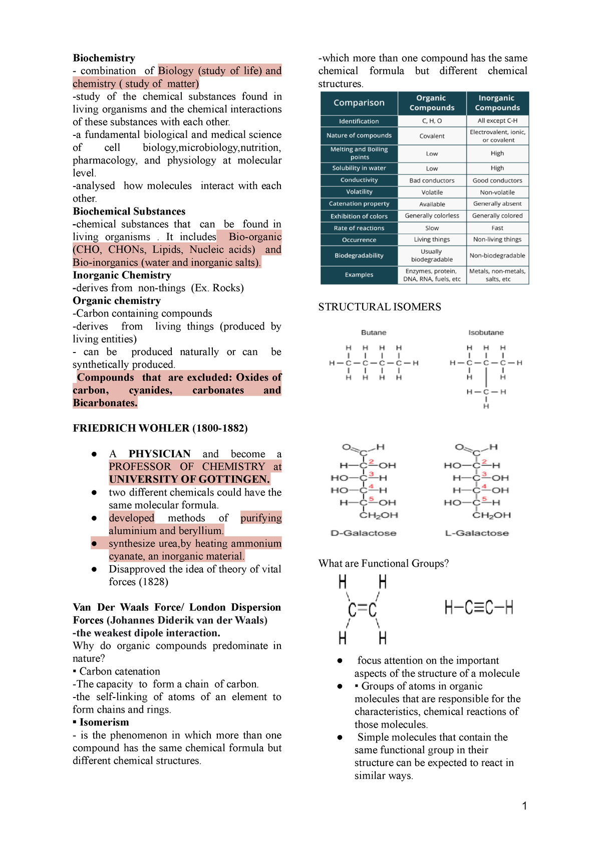 Bio Chemistry Reviewer - Biochemistry combination of Biology (study of ...