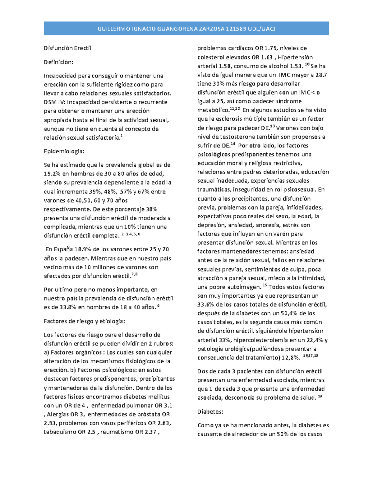 diabetes severa disfunción eréctil