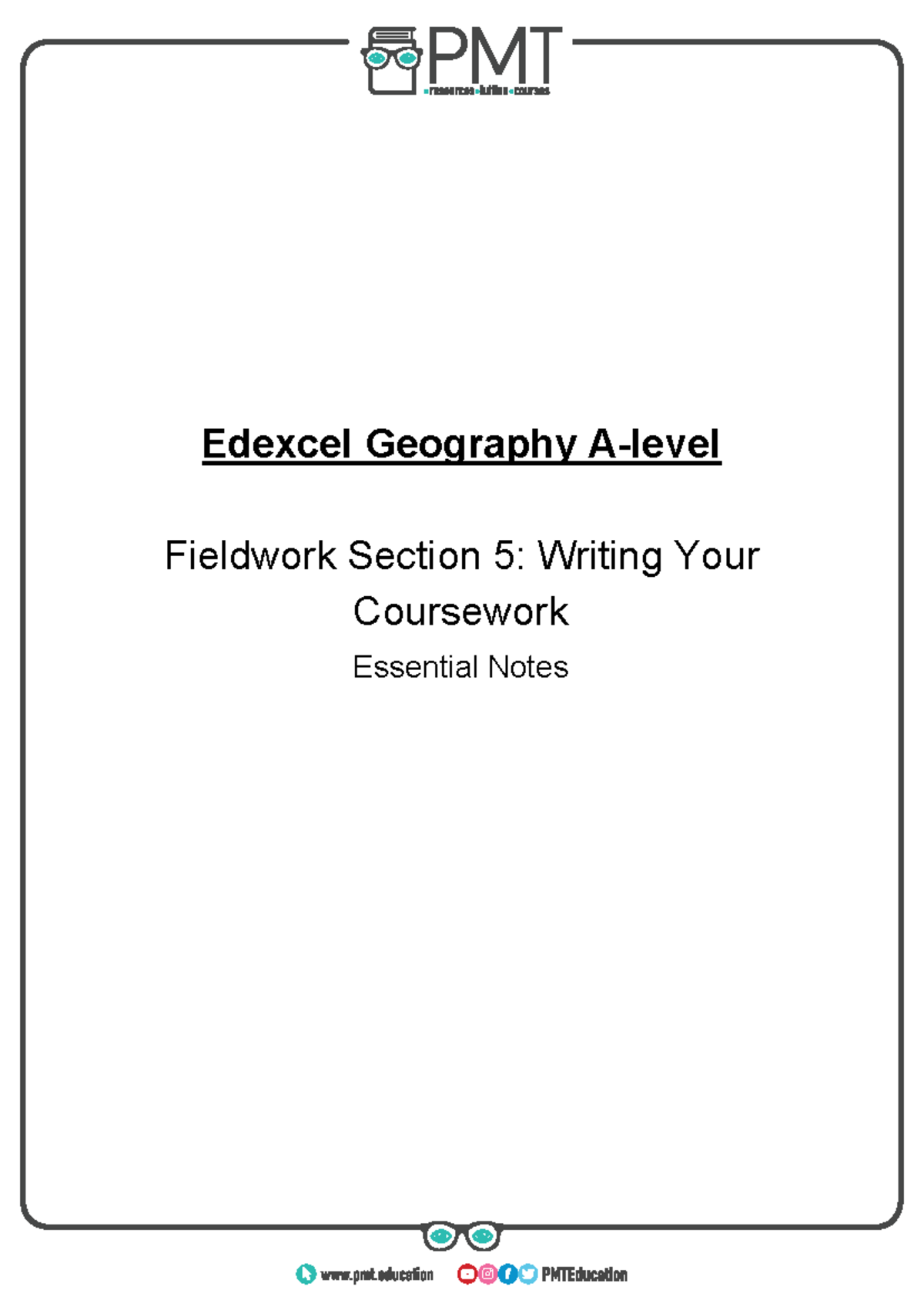 a level geography coursework edexcel