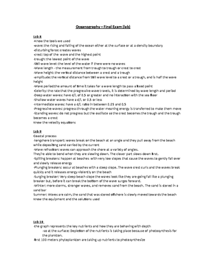 Oceanography unit 2 - Wells - Chapter 6 Air-Sea Interactions ...