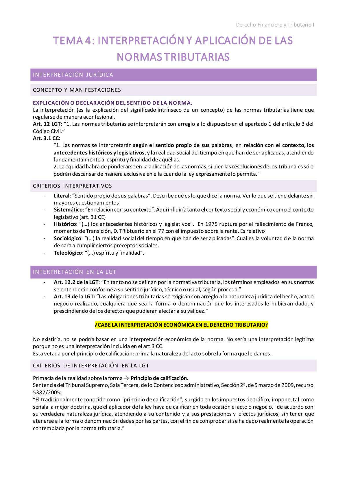 Apuntes Tributario TEMA 4 - Derecho Financiero Y Tributario I TEMA 4 ...