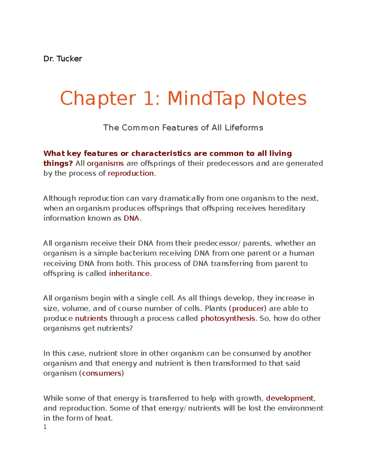 Chapter 1 MT pt 2 - MindTap Notes - Dr. Tucker Chapter 1: MindTap Notes ...