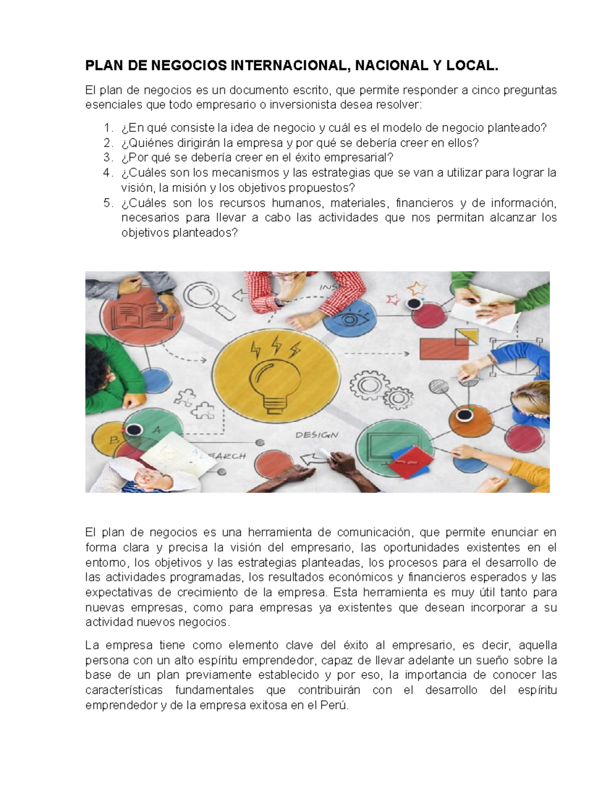 PLAN DE NEG0CIOS 01 - trabajo de campo - PLAN DE NEGOCIOS INTERNACIONAL ...