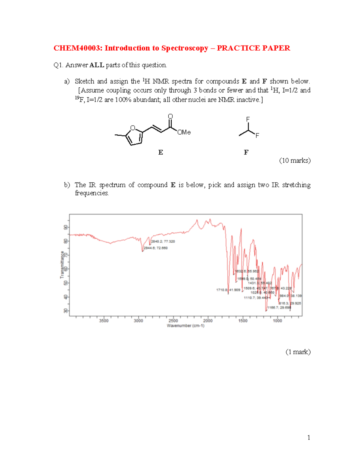 Introduction to Spectroscopy Practice paper 201920 CHEM40003 Introduction to Spectroscopy