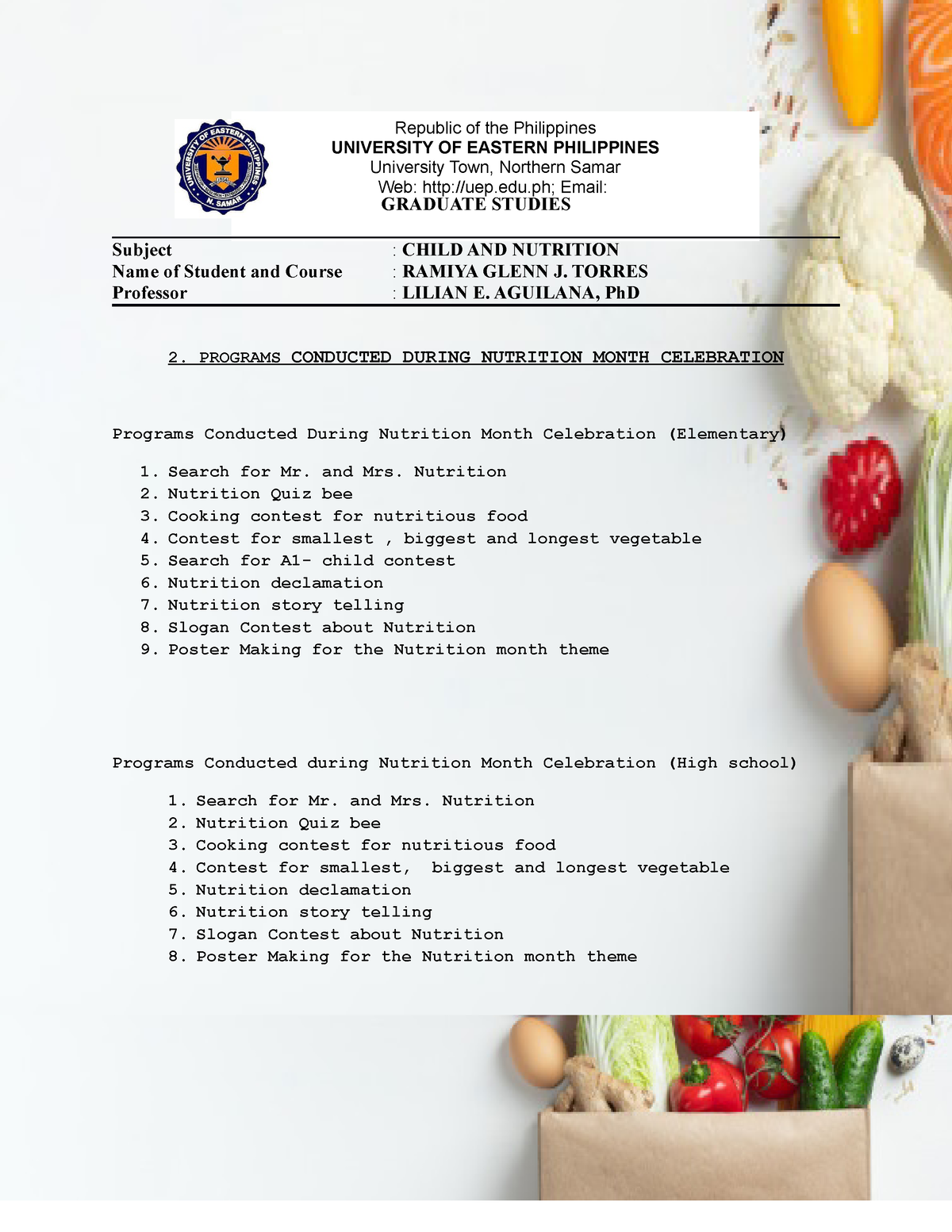 essay for nutrition month tagalog