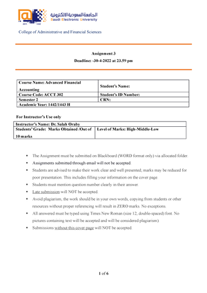 ACCT 302 Final Revision 1 - 1- Assuming No Impairment In Value Prior To ...