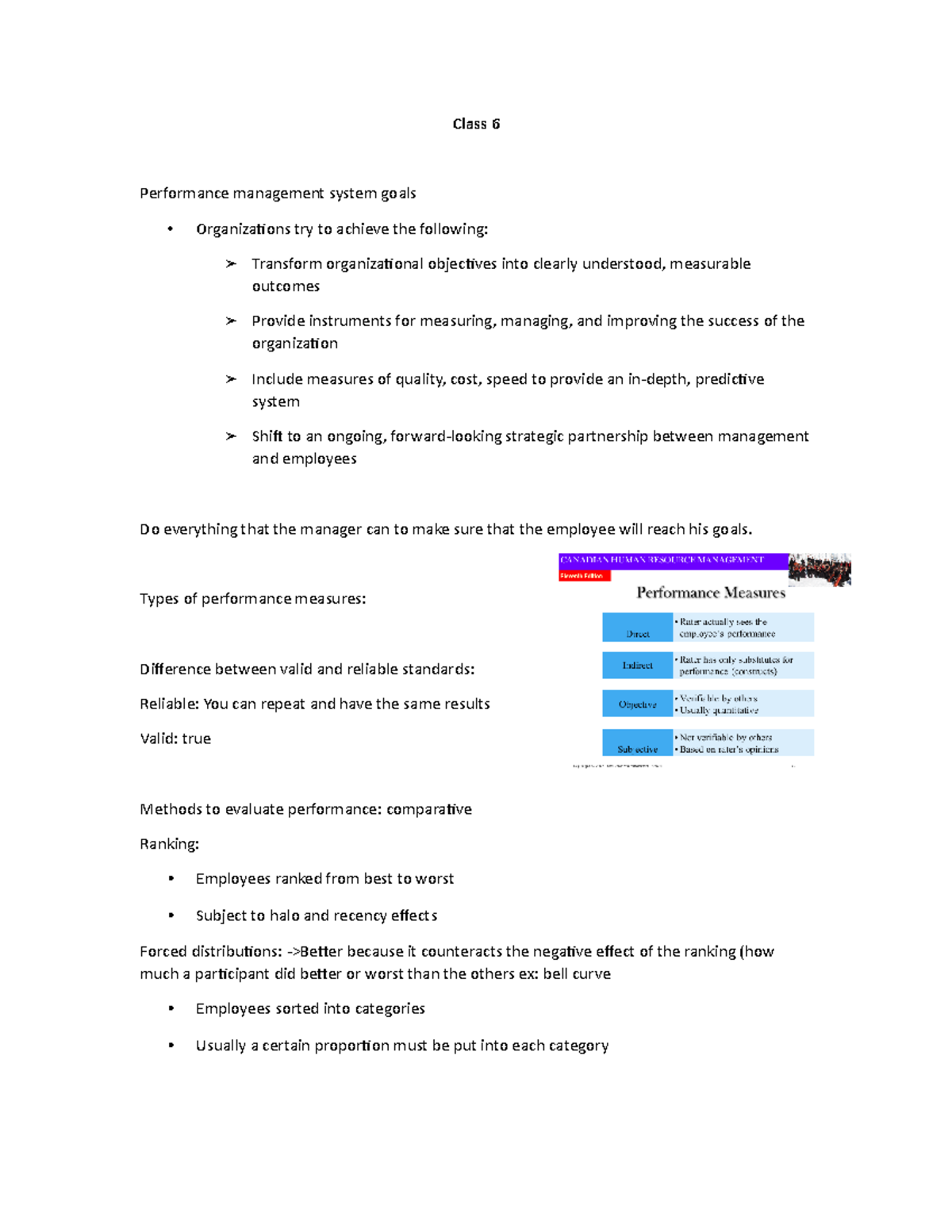 Class 6 - Notes de cours 6 - Class 6 Performance management system ...