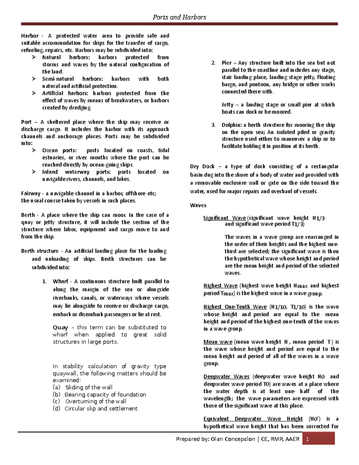Ports and Harbors - Ports and Harbors Harbor - A protected water area ...