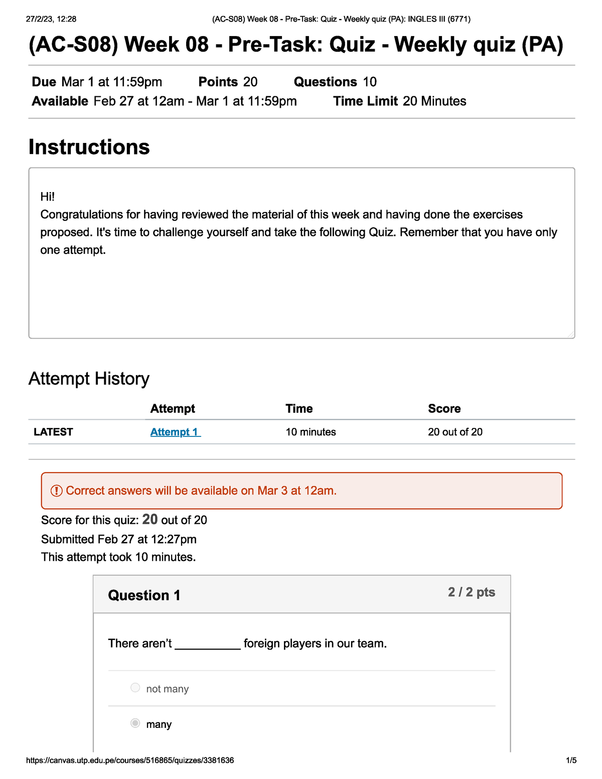 (AC-S08) Week 08 - (AC-S08) Week 08 - Pre-Task: Quiz - Weekly Quiz (PA ...