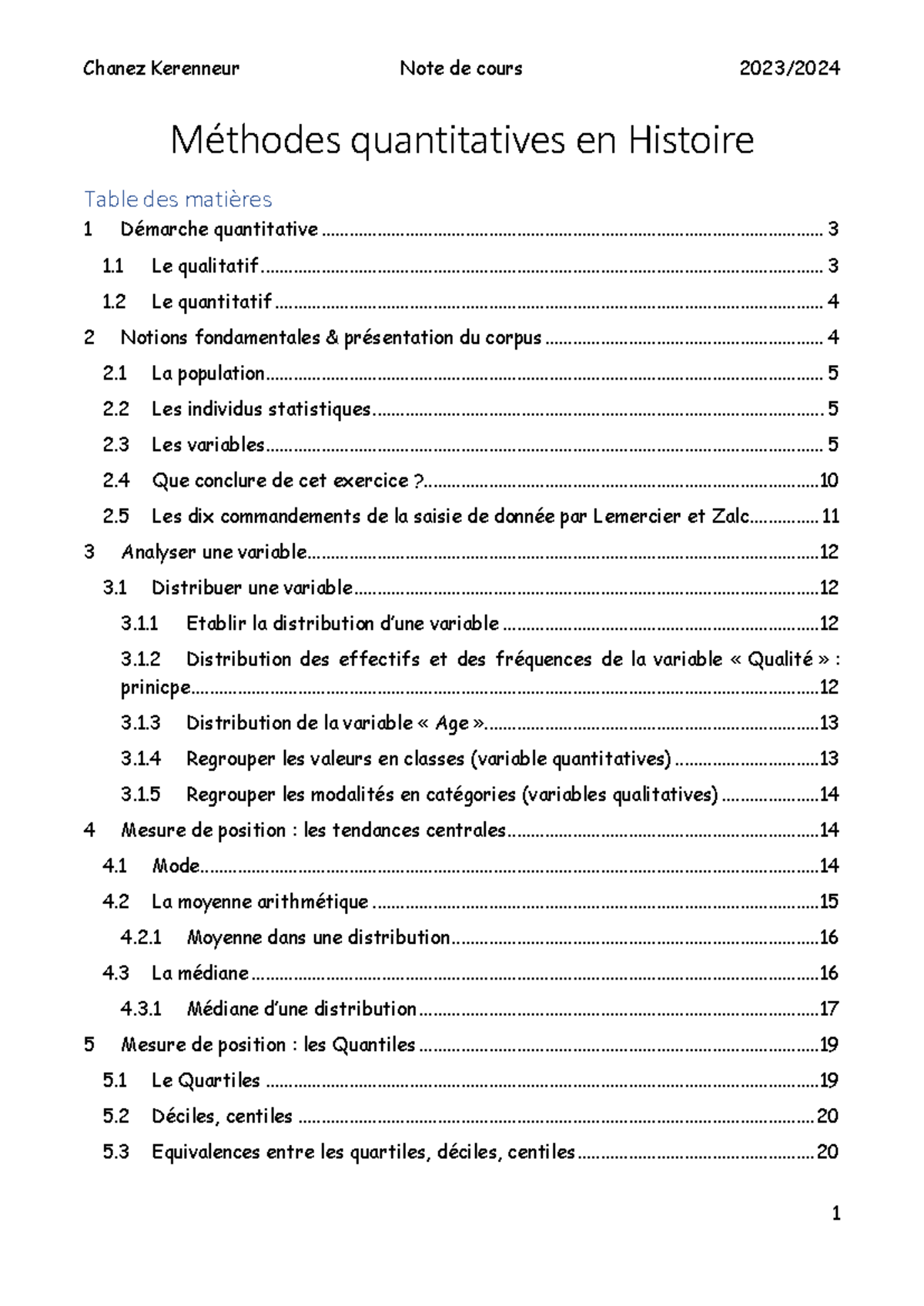 Méthodes quantitatives en Histoire - Méthodes quantitatives en Histoire ...
