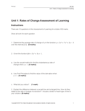 Unit 2 Derivatives - Unit 2: Derivatives 1. A) Power Rule And Constant ...