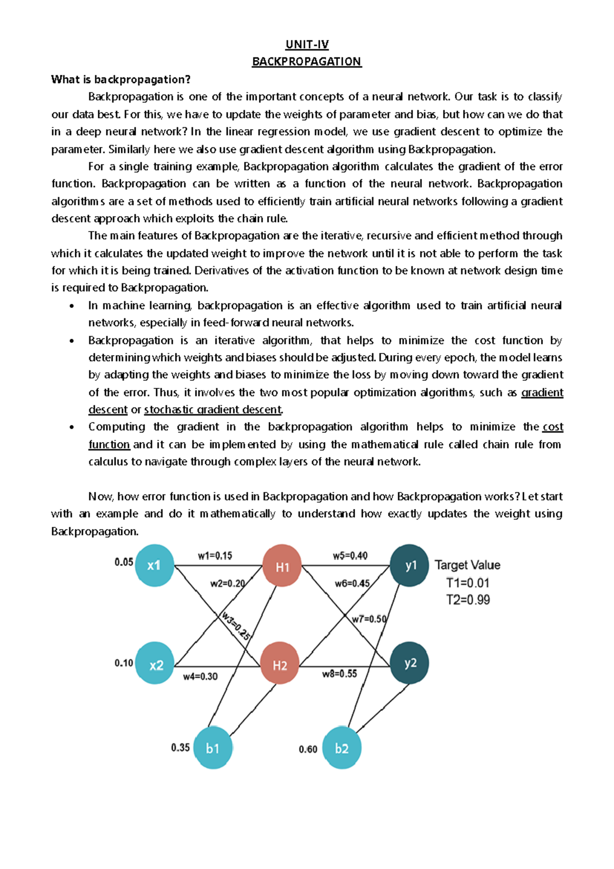 BCA(DS ANN UNIT 4) - Notes - UNIT-IV BACKPROPAGATION What is ...