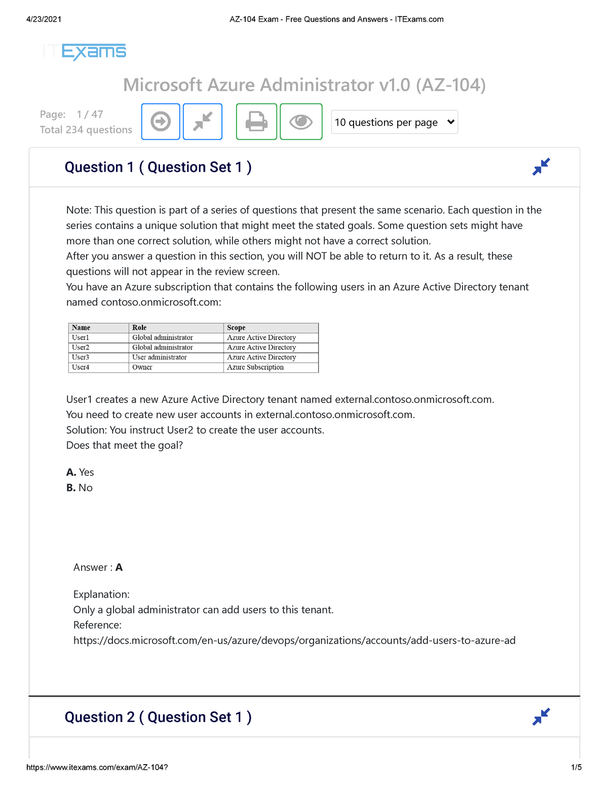 AZ-104 Free Pdf Guide