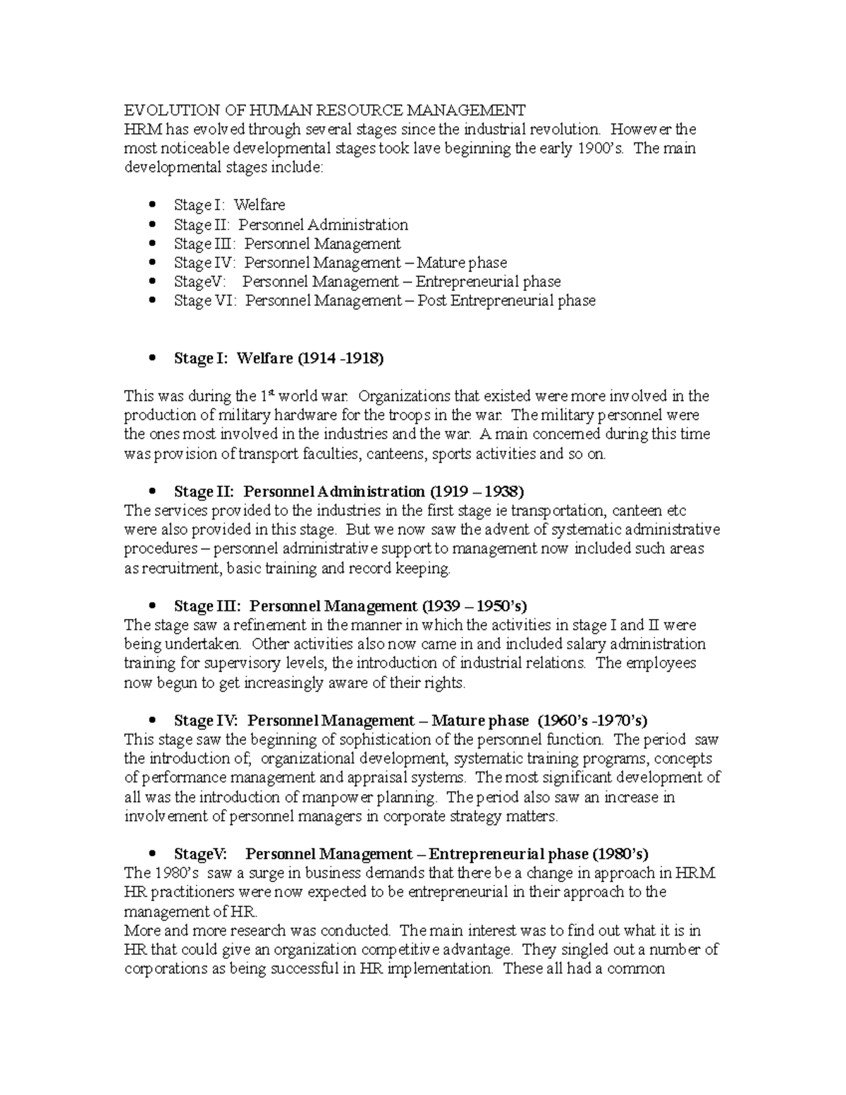 2 Evolution OF Human Resource Management - EVOLUTION OF HUMAN RESOURCE ...