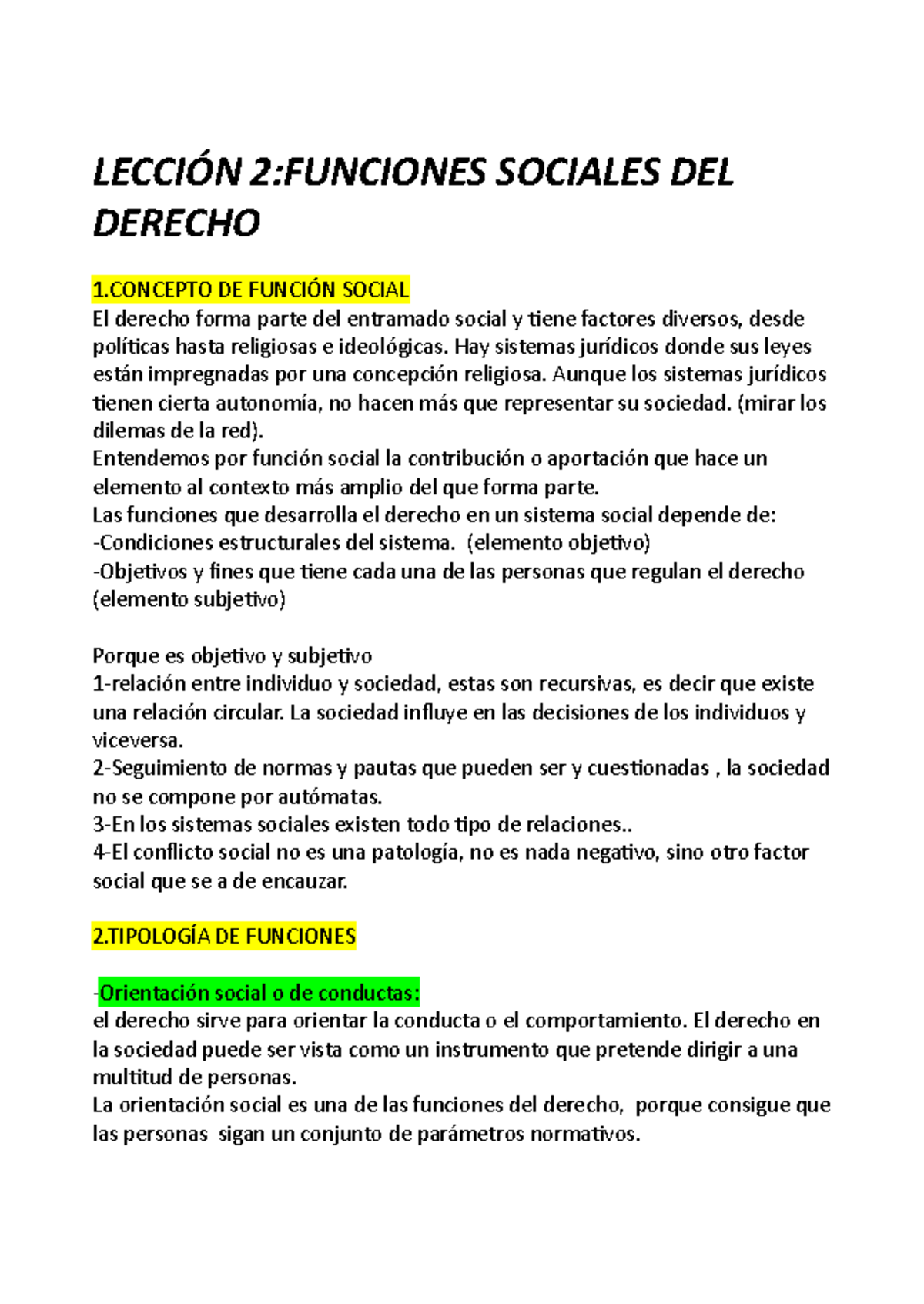 Tema 2 Apuntes 1 LECCIÓN 2FUNCIONES SOCIALES DEL DERECHO 1 DE
