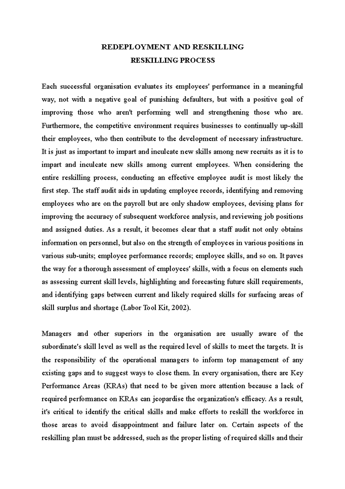 Redeployment and Reskilling - Reskilling Process - Public Policy - AMU ...