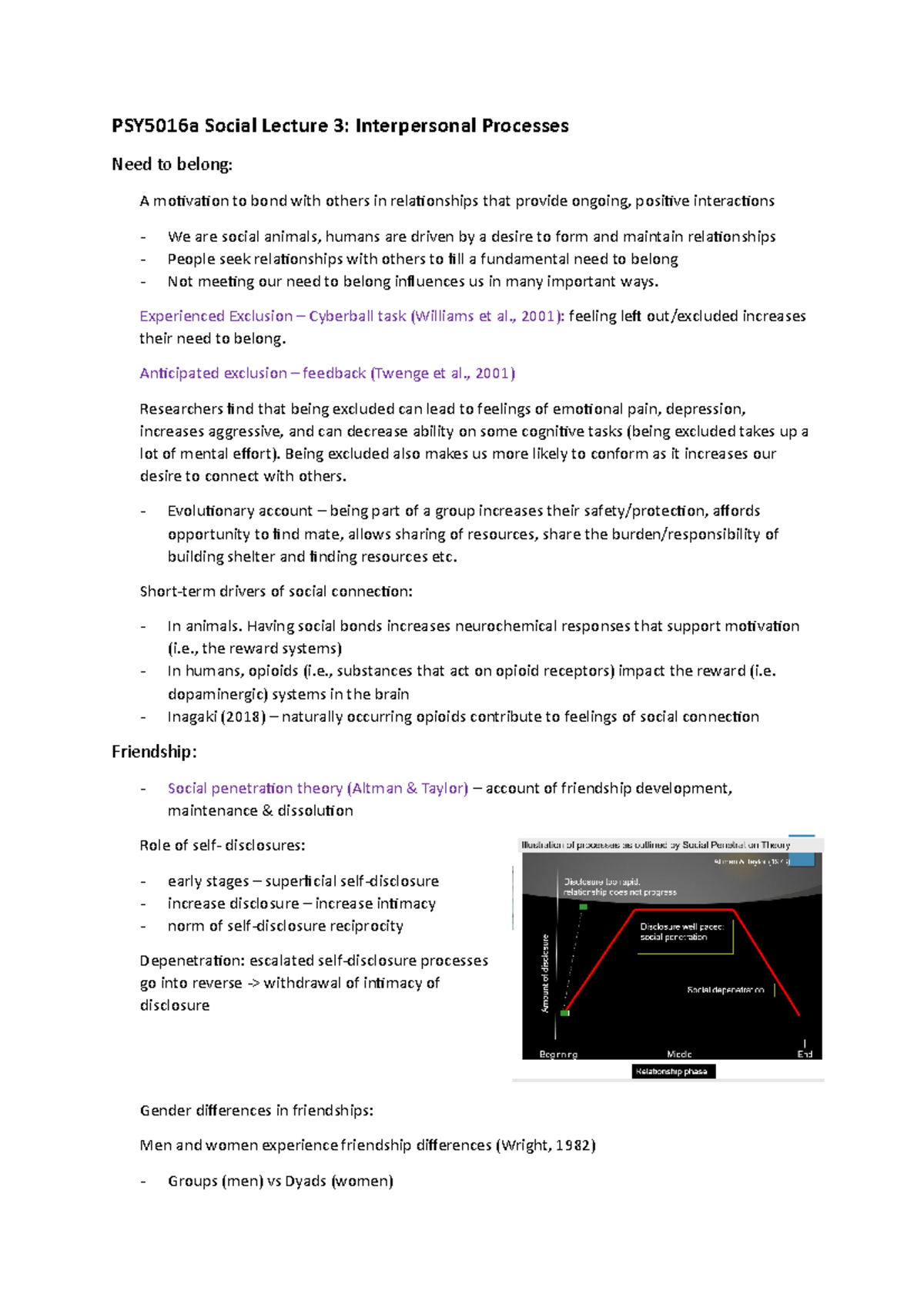 PSY5016a Social Lecture 3 - Experienced Exclusion – Cyberball Task ...