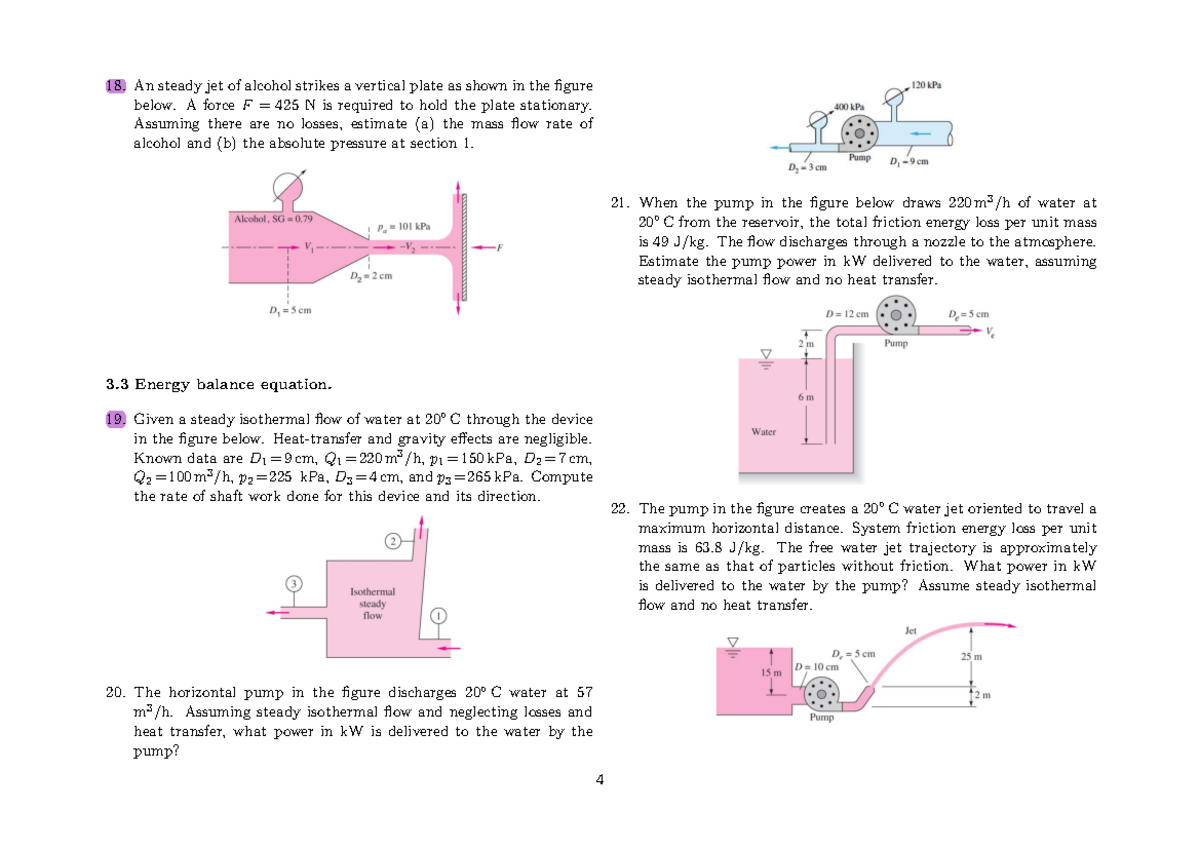 Tema 3 Ejercicios 18 y 19 An steady jet of alcohol strikes a