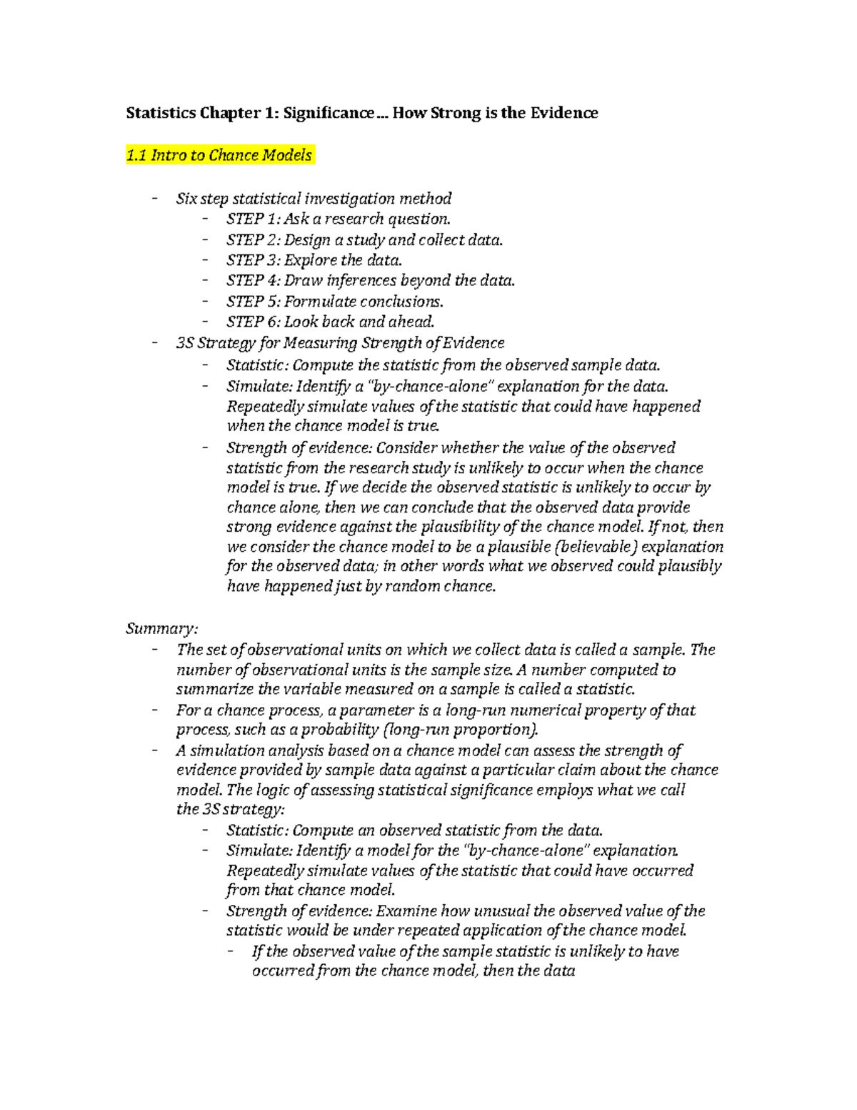 Statistics Chapter 1 Summary Statistical Digital Signal Processing