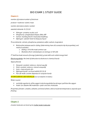 Biology Chapter 3: Water and Life - BSC 114 - Studocu