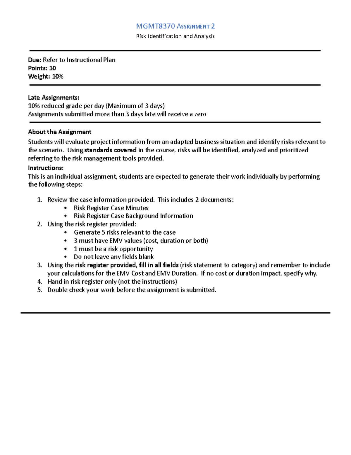 what is assignment risk in options