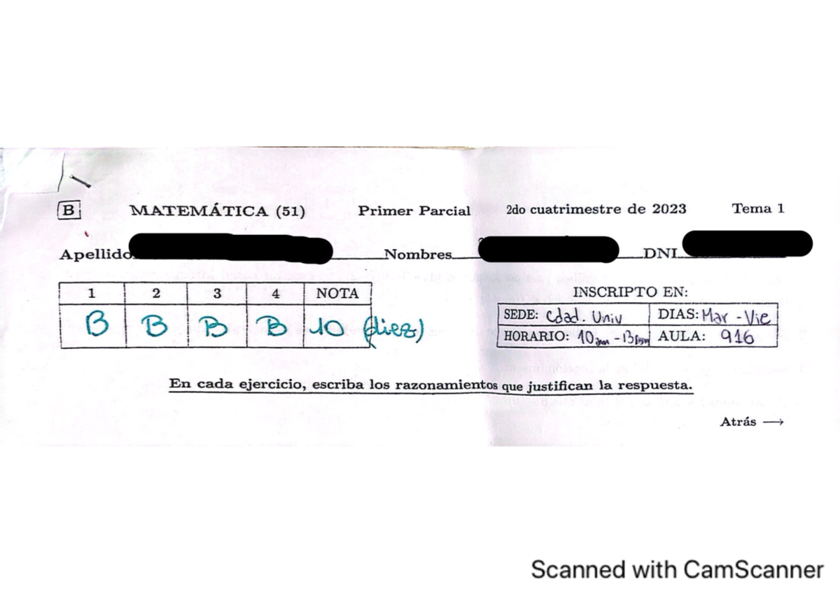 Primer Parcial Matemática CBC Cát. Única 2023 - Matemática 51 CBC - Studocu
