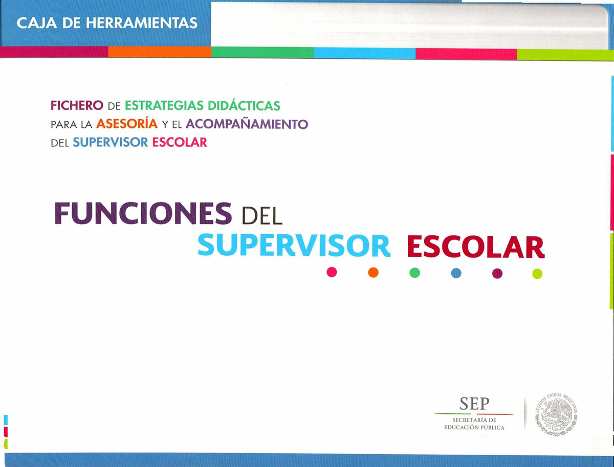 2 Funciones Del Supervisor Escolar Caja De Herramientas Fichero De Estrategias 9406