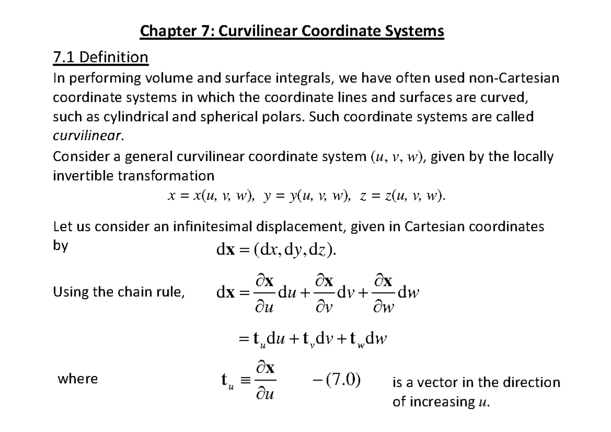 7. (HO L27) Curvilinear Coordinates - Chapter 7: Curvilinear Coordinate ...