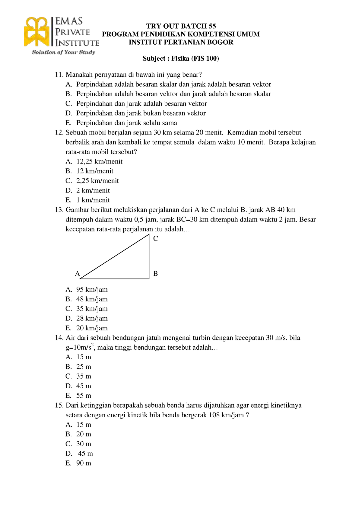 Soal Fisika-2 - Soal Pembahasan - PROGRAM PENDIDIKAN KOMPETENSI UMUM ...