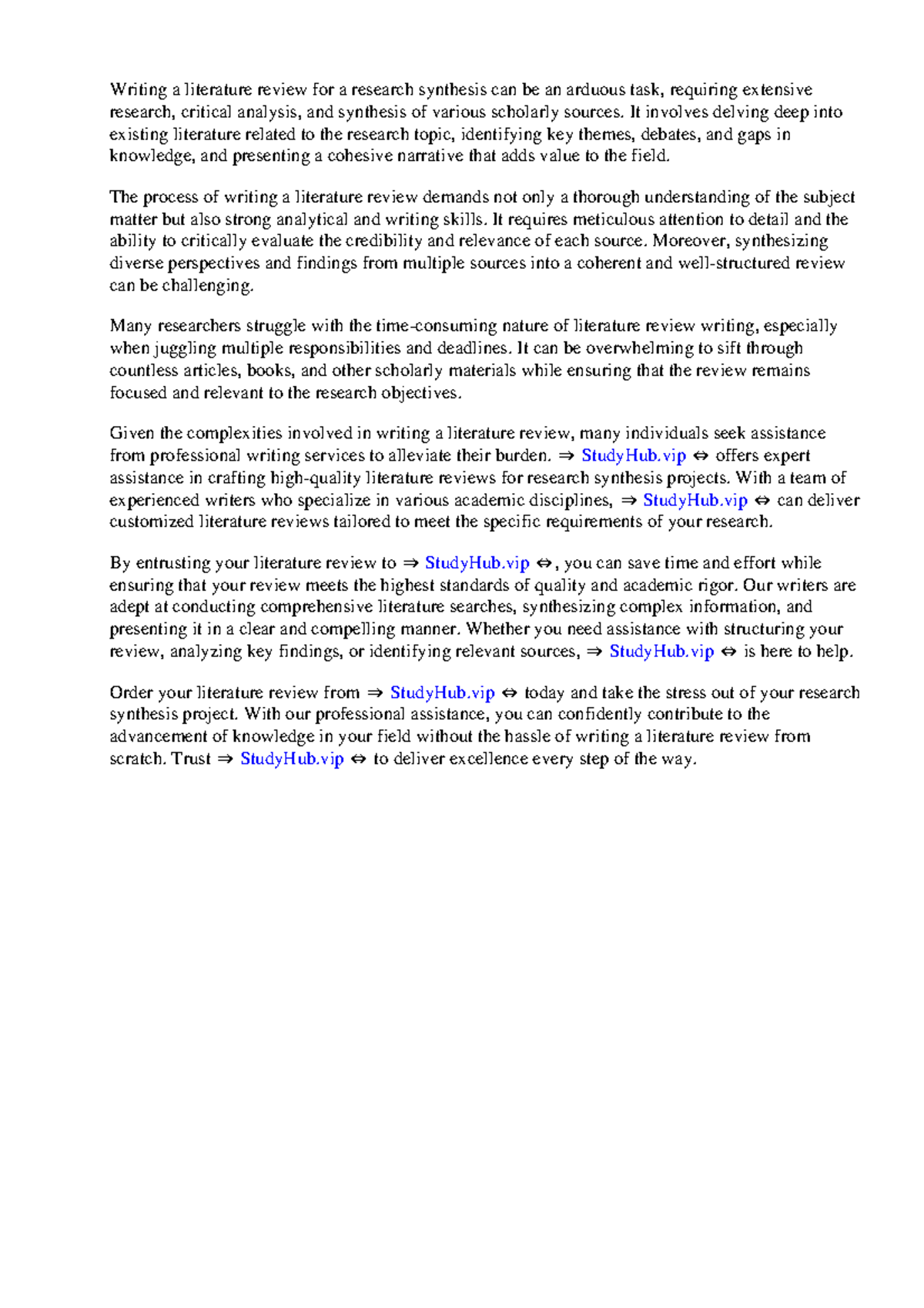 Research Synthesis Literature Review - Writing a literature review for ...