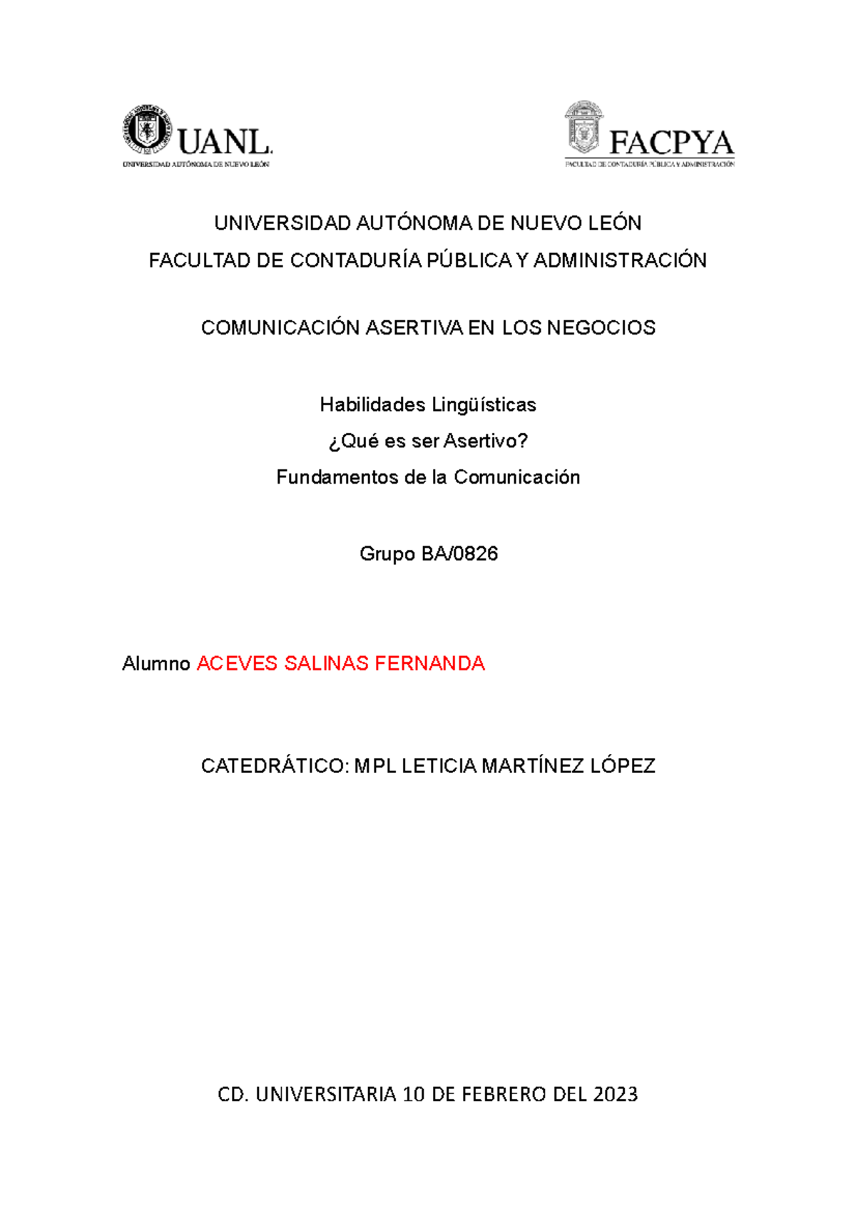 Act 1 Y 2 E 1 2023 1 Okay Universidad AutÓnoma De Nuevo LeÓn Facultad De ContadurÍa PÚblica 5350