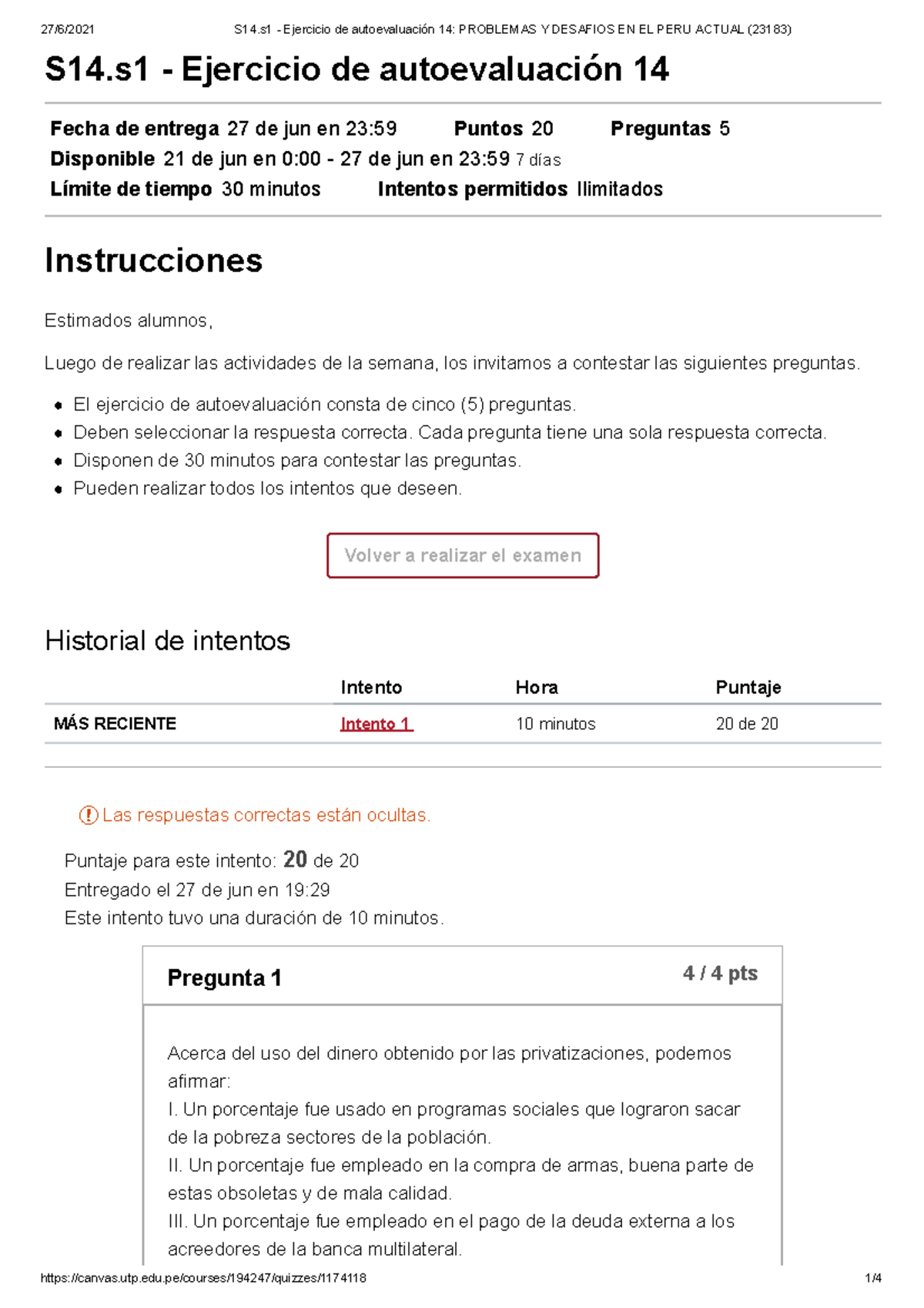 S14.s1 - Ejercicio De Autoevaluación 14 Problemas Y Desafios EN EL PERU ...