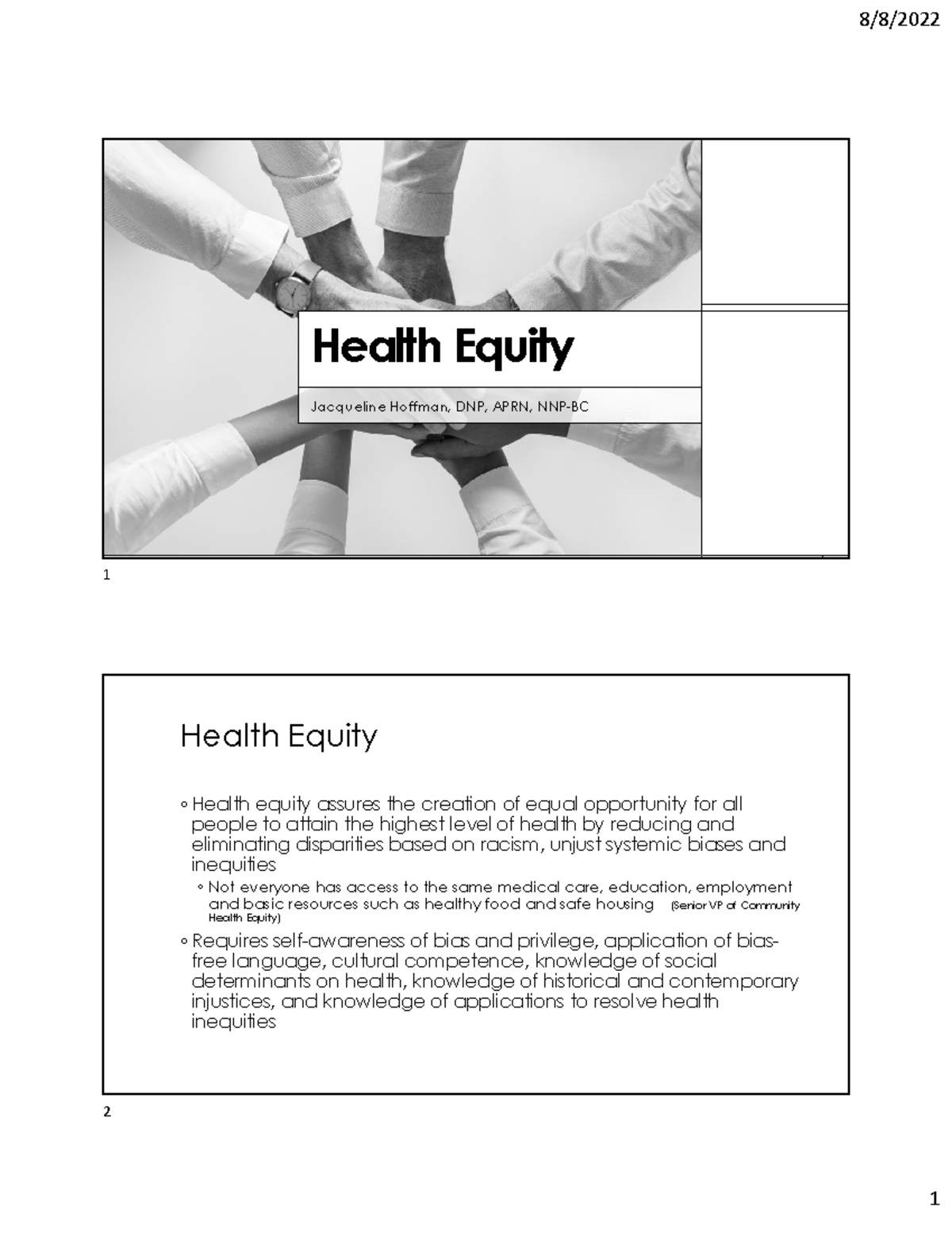 essay on health equity