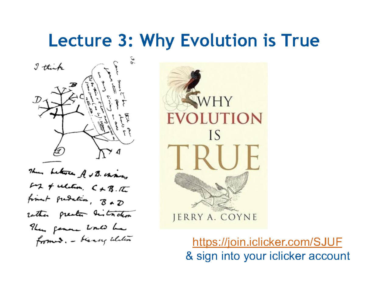 Lecture - Why Is Evolution True - Lecture 3: Why Evolution Is True Join ...