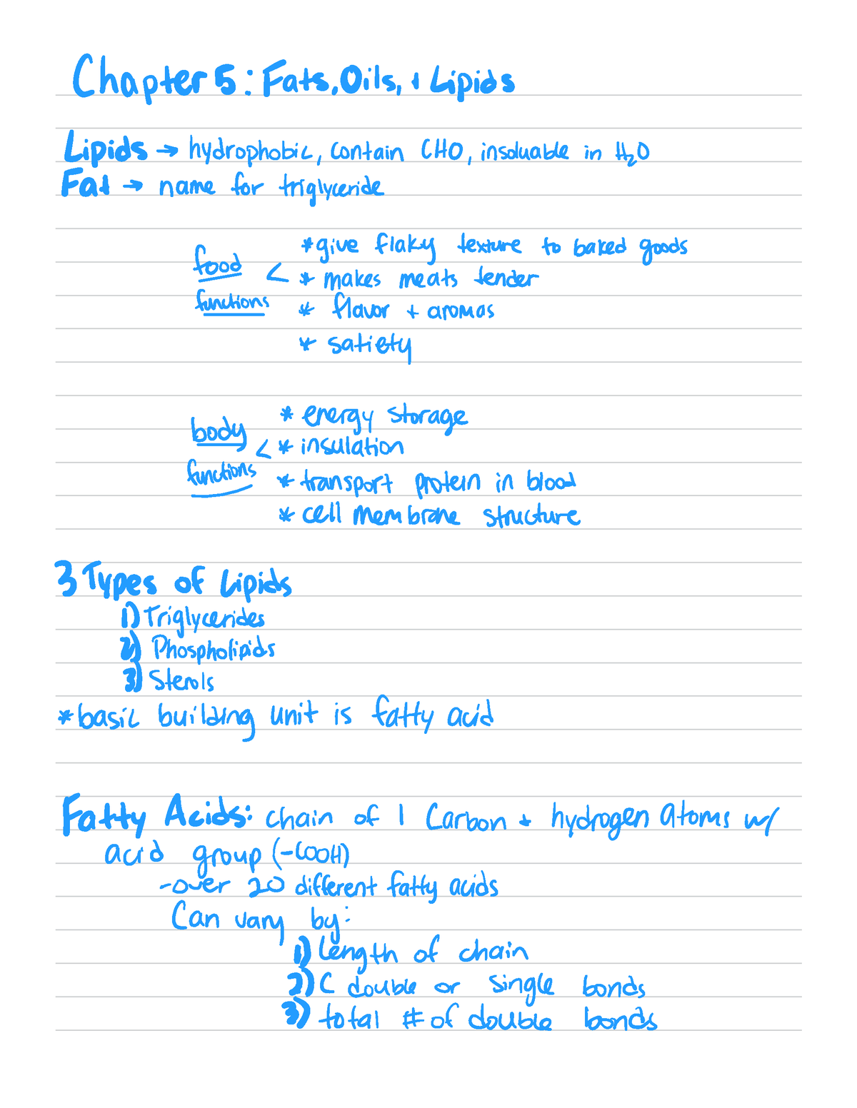 Nutrition Chapter 5 - Chapter 5 : Fats , Oils , T Lipids Lipids → ...