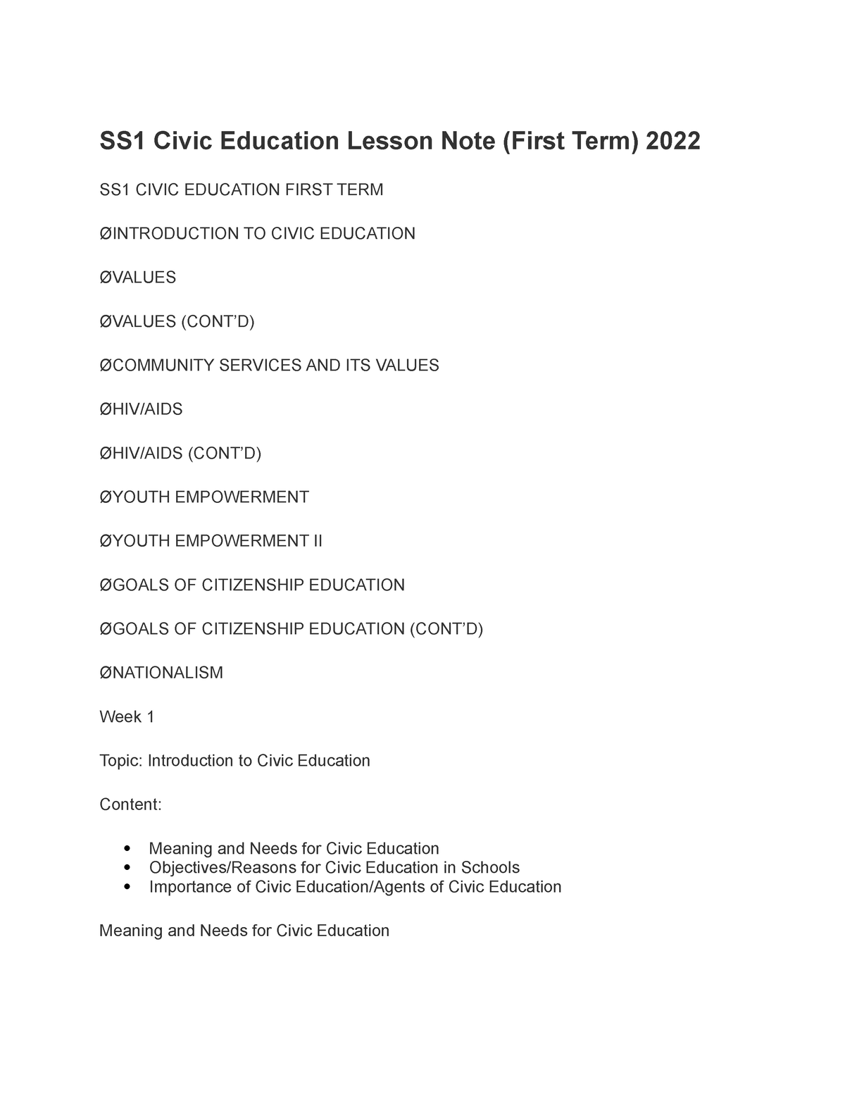 case study of civic education
