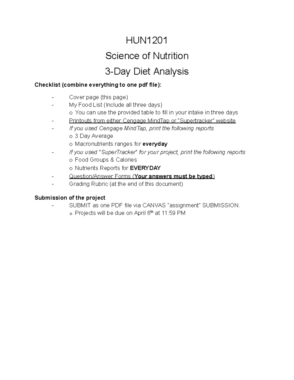 3 day diet analysis essay example